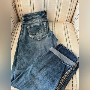 Distressed Silver boyfriend fit Ankle-length jeans